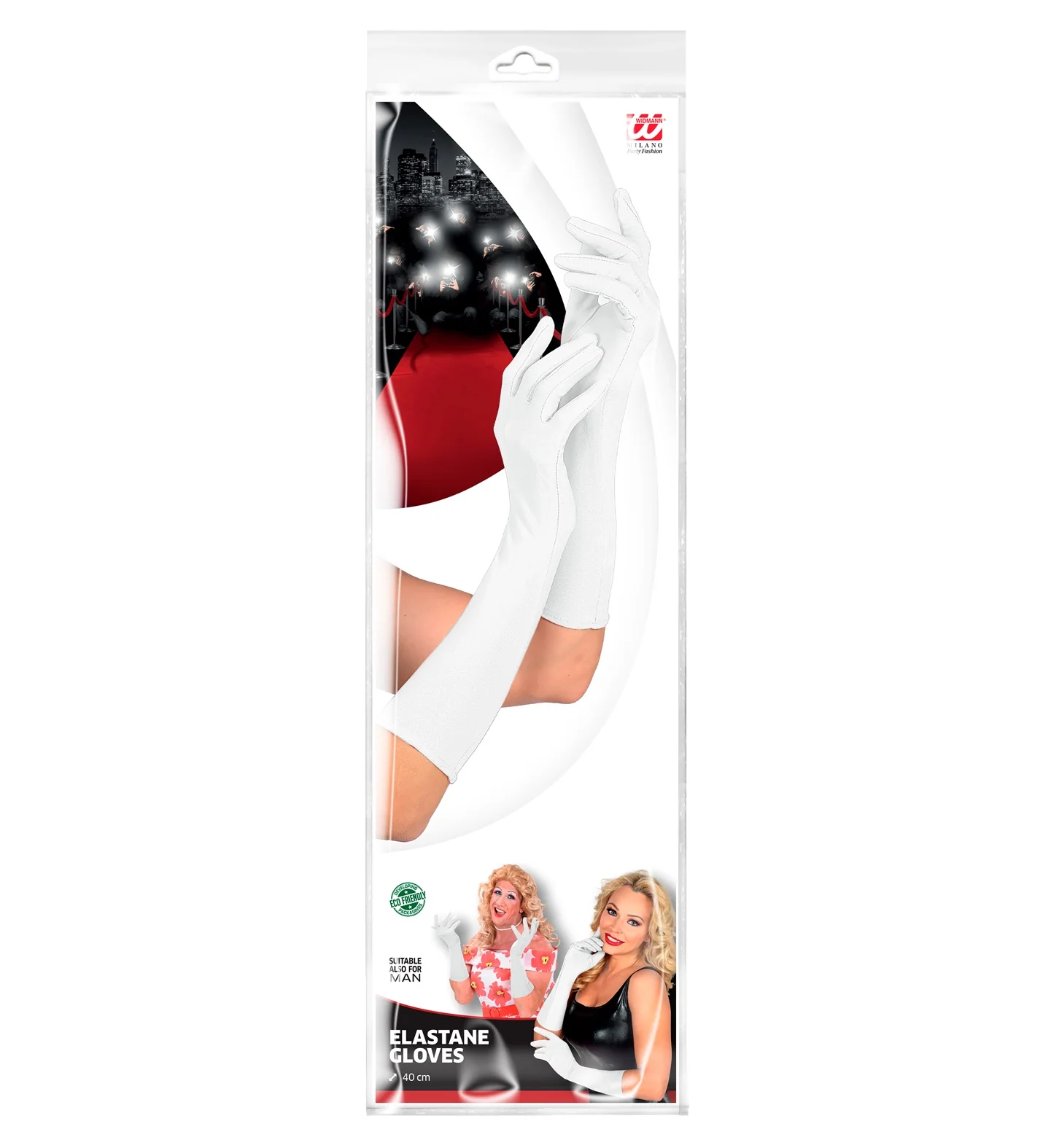 handschoenen lycra 37cm wit - Image 6