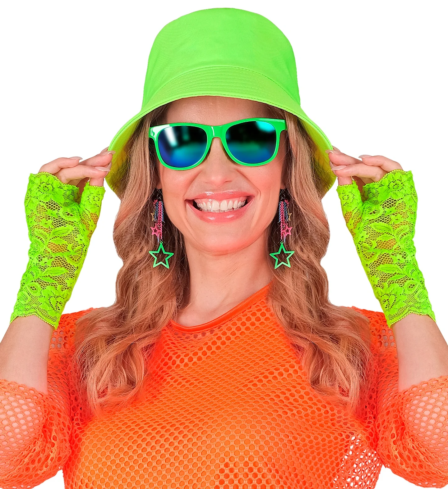 Handschoenen neon groen kant - Image 2