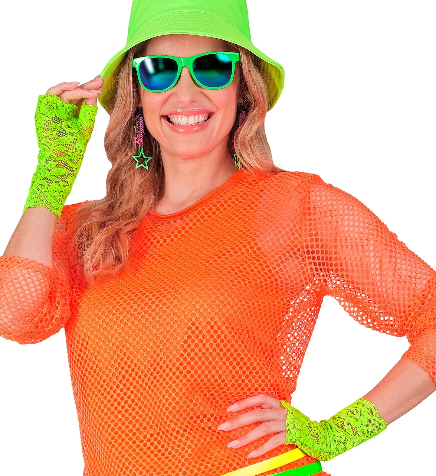 Handschoenen neon groen kant - Image 3