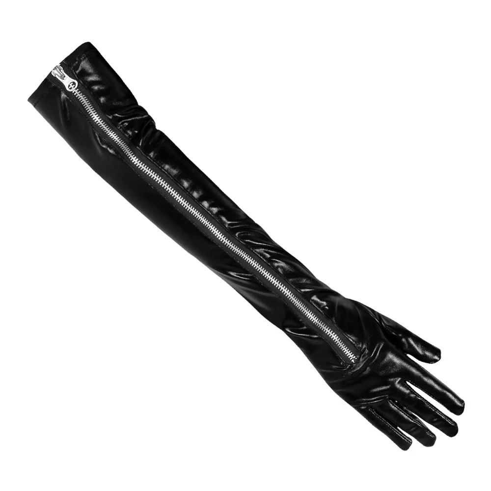 Zwarte handschoenen nep leer opera Kinky - Image 3