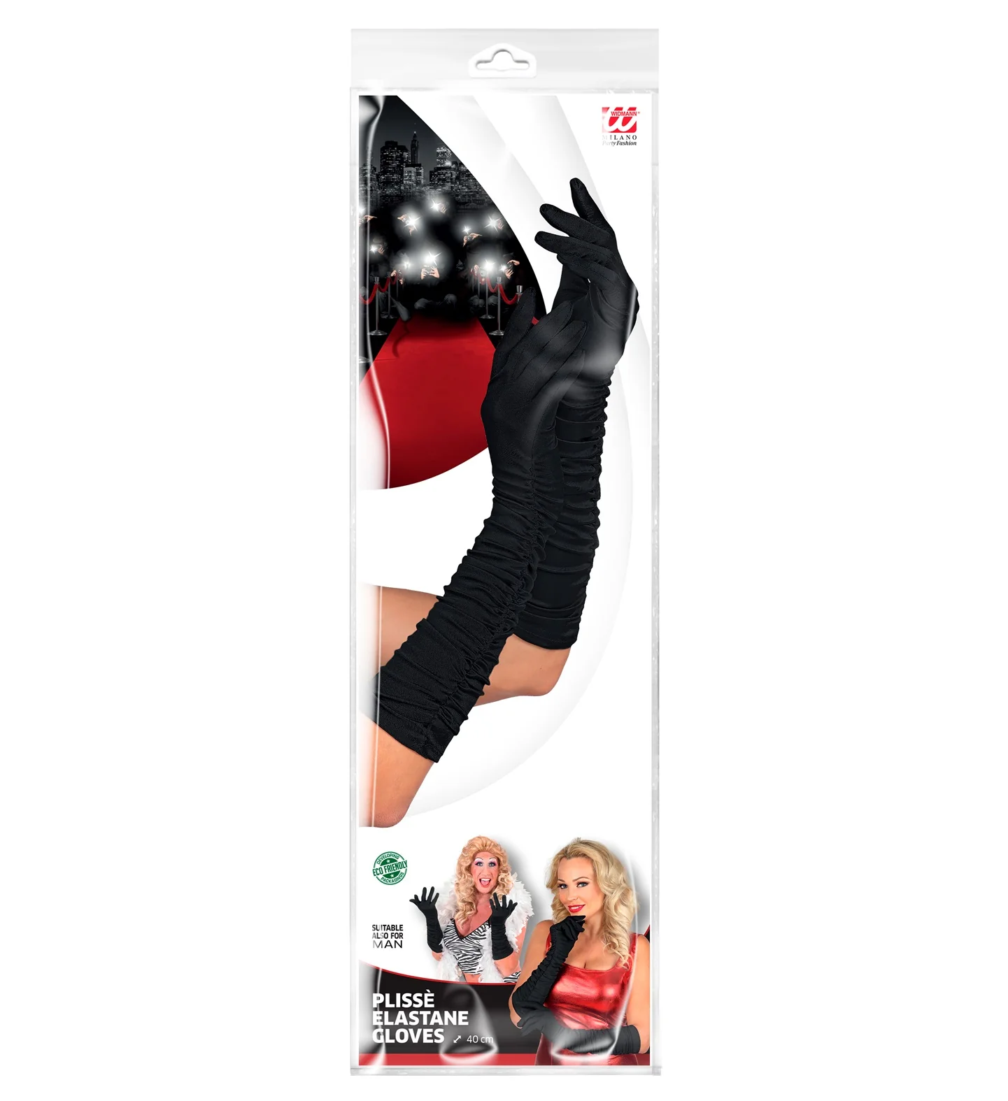 handschoenen plisse lycra zwart - Image 5