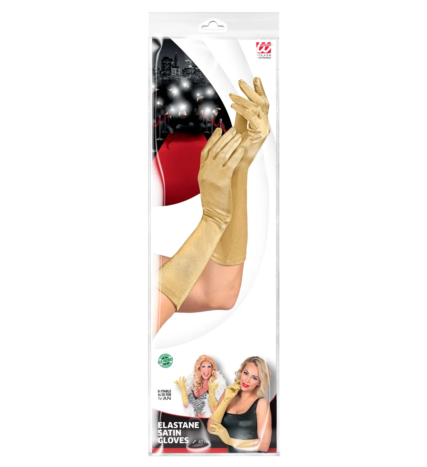 Handschoenen satijn elastisch goud - Image 4