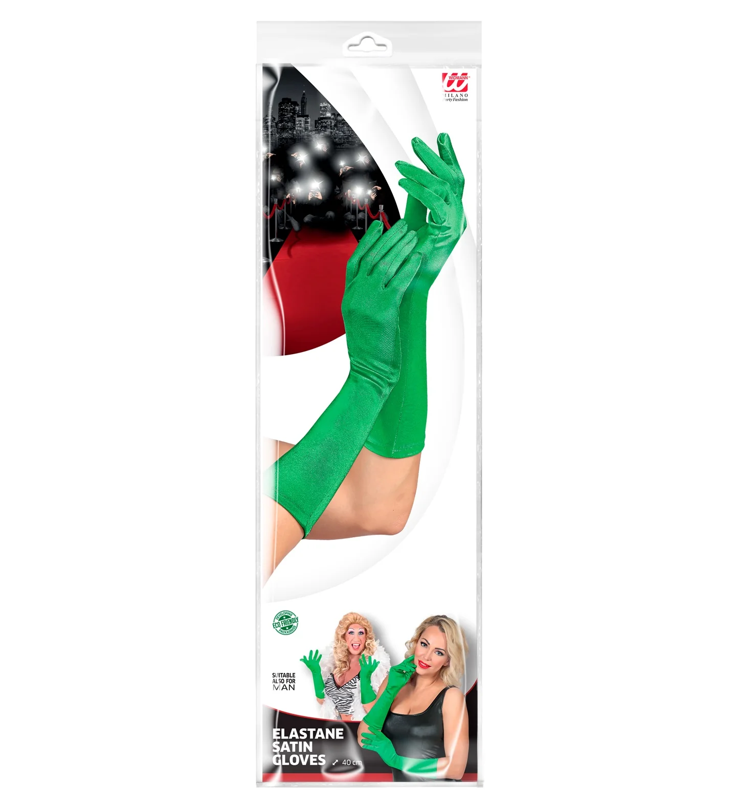 Handschoenen satijn elastisch groen - Image 4