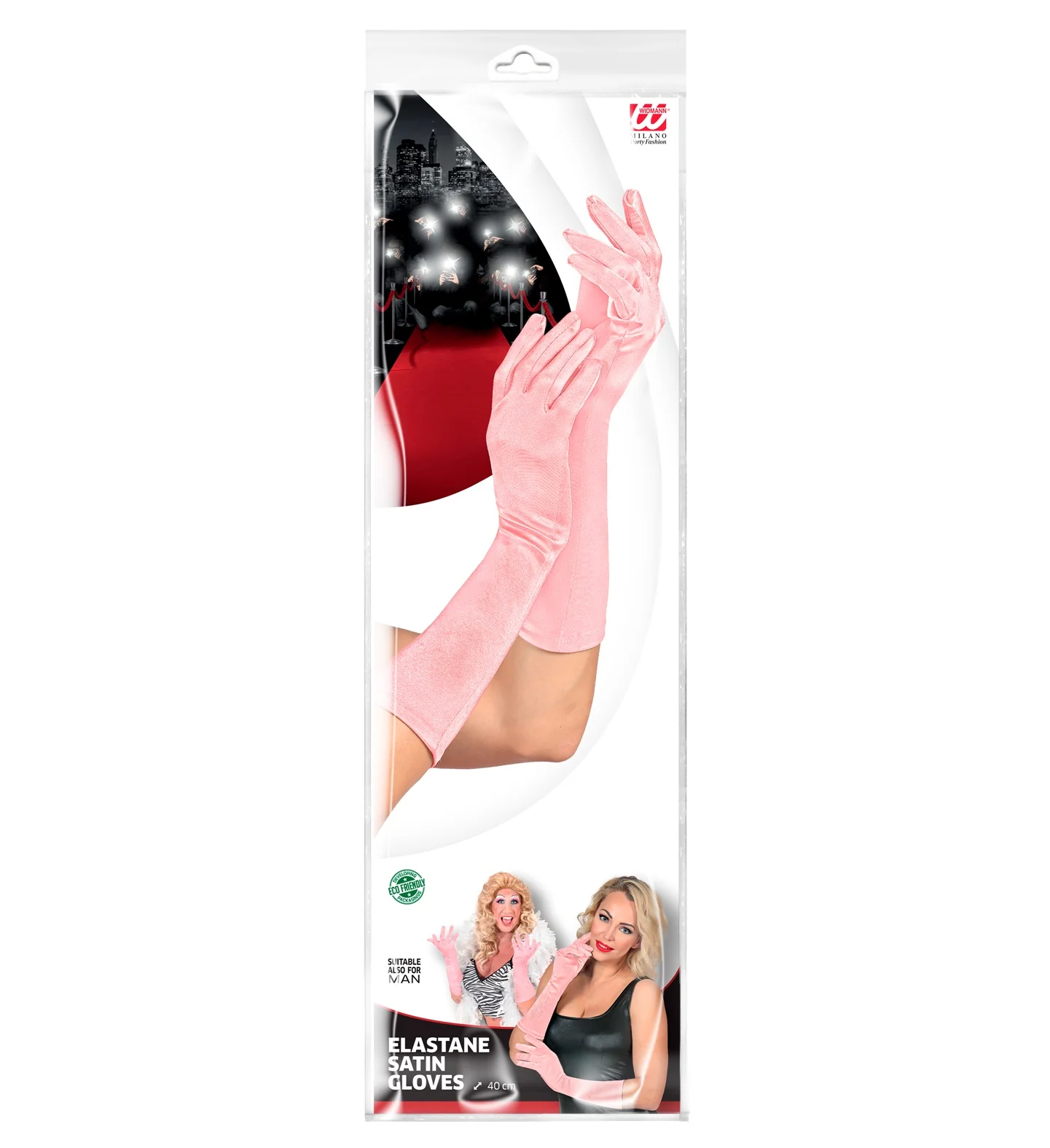 Handschoenen satijn elastisch licht roze - Image 4