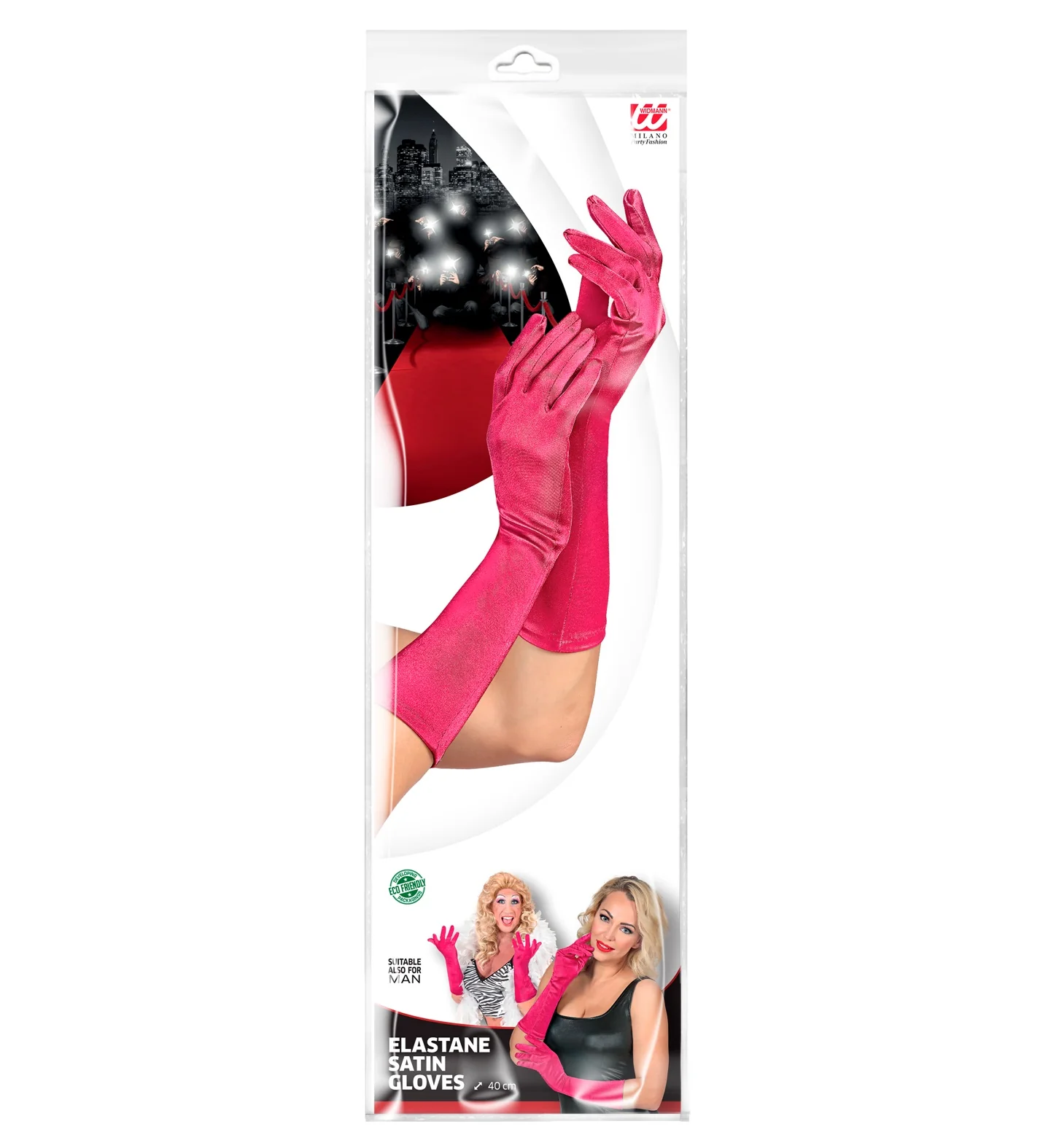Handschoenen satijn elastisch roze - Image 4