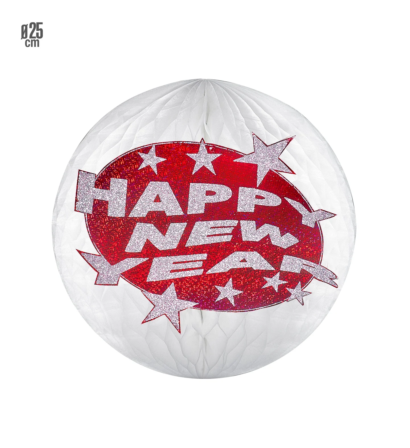 Happy new year decoratie bol rood - Image 2