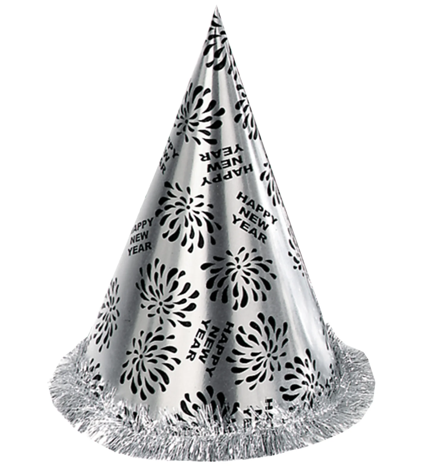 Nieuwjaar punthoed zilver Happy New Year