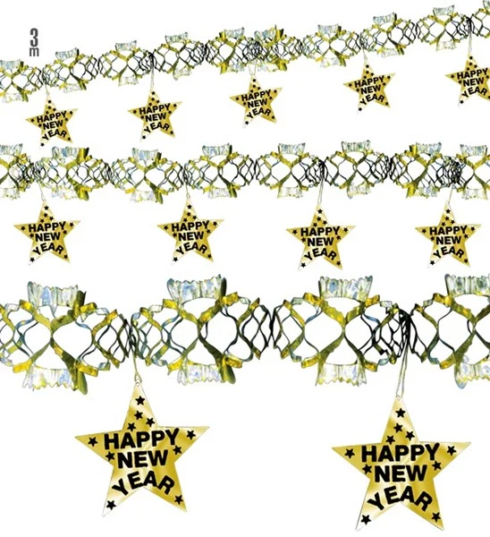 Happy new year laser slinger goud 3 meter - Image 2