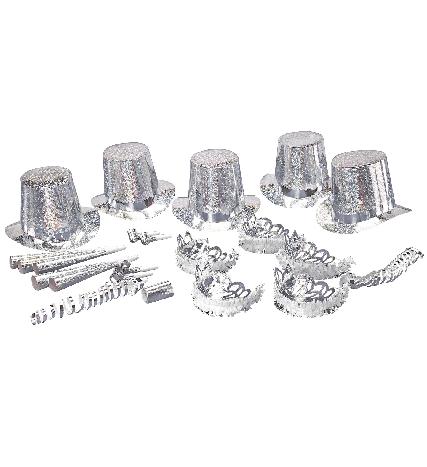 Versierset Happy New Year zilver - Image 2