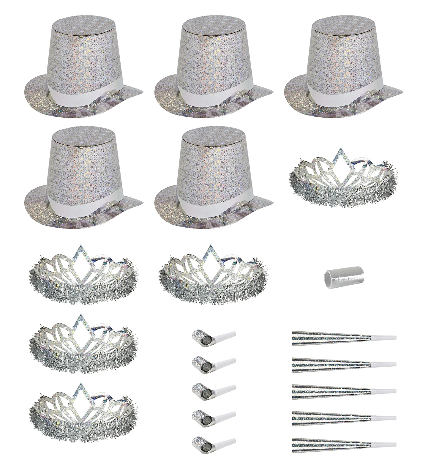 Versierset Happy New Year zilver - Image 3