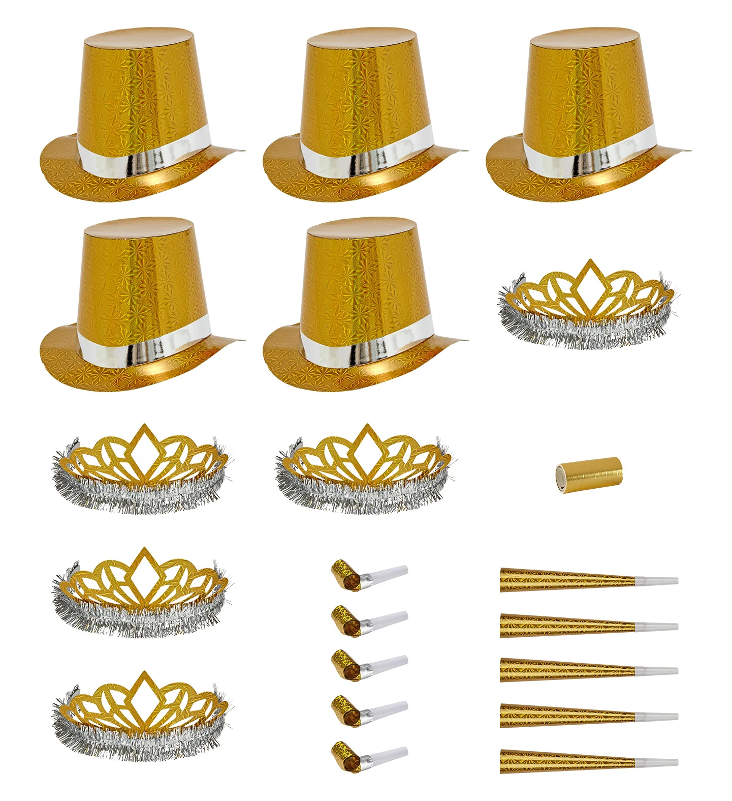 Versierset Happy New Year goud - Image 3