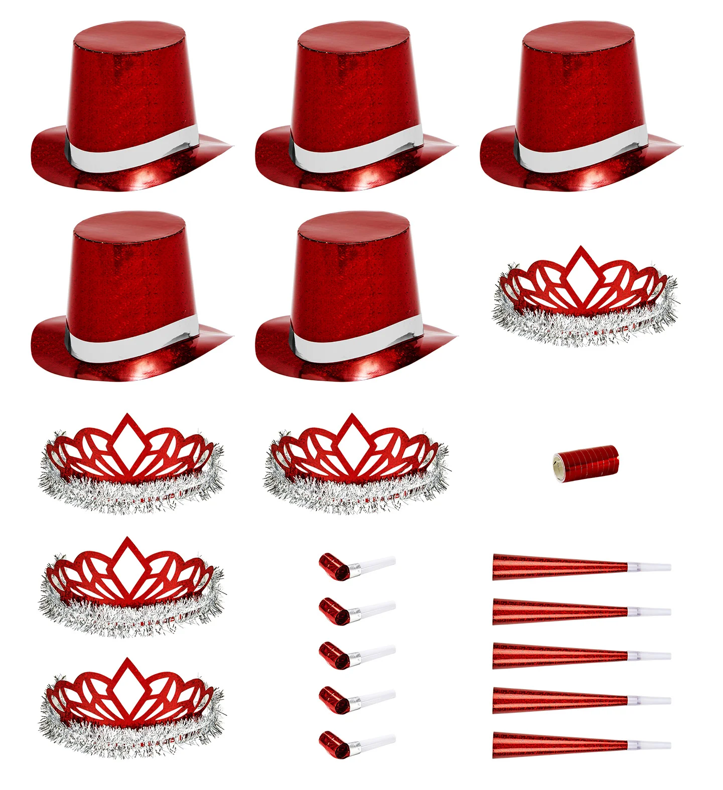 Versierset Happy New Year rood - Image 3