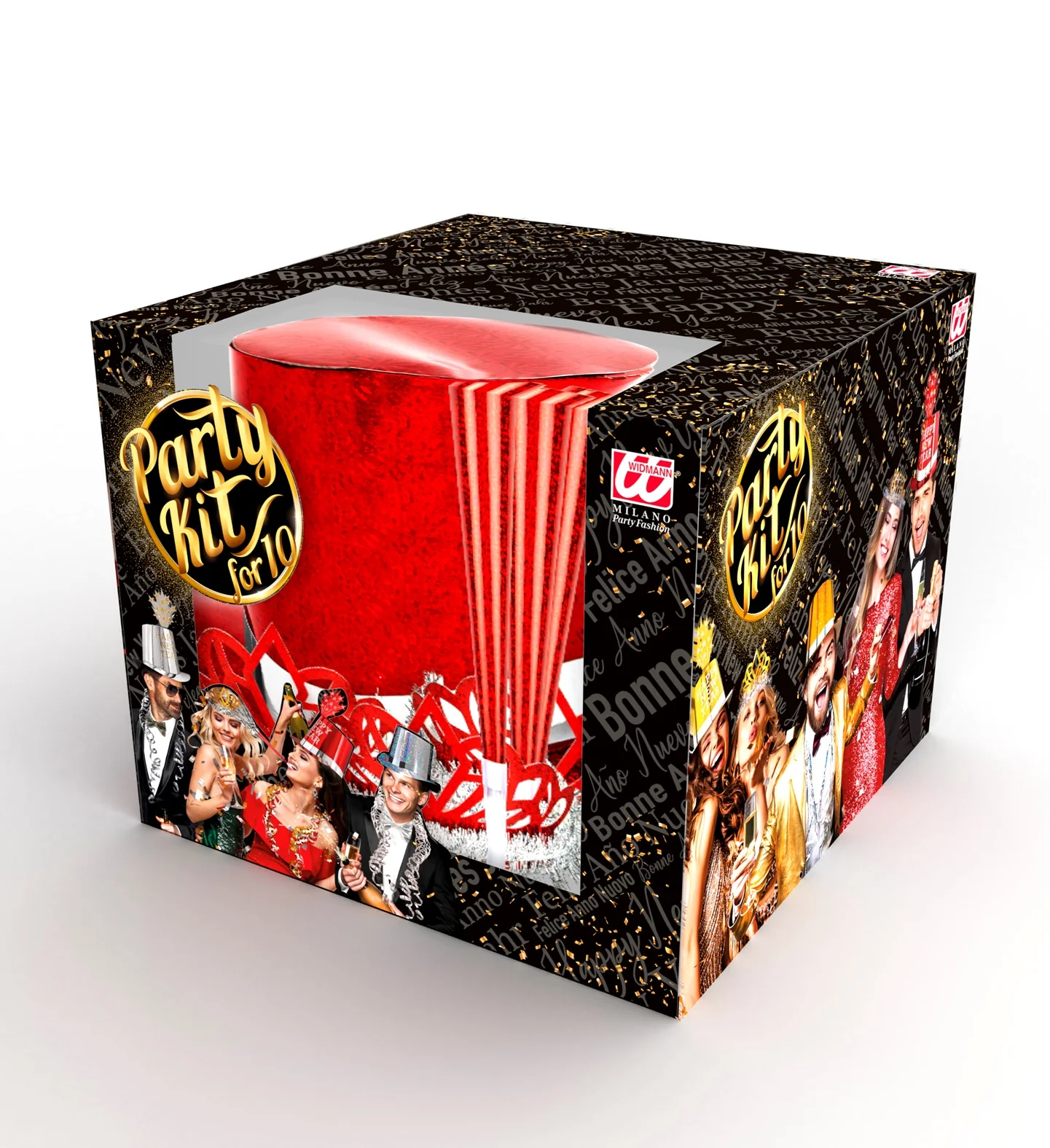Versierset Happy New Year rood - Image 4