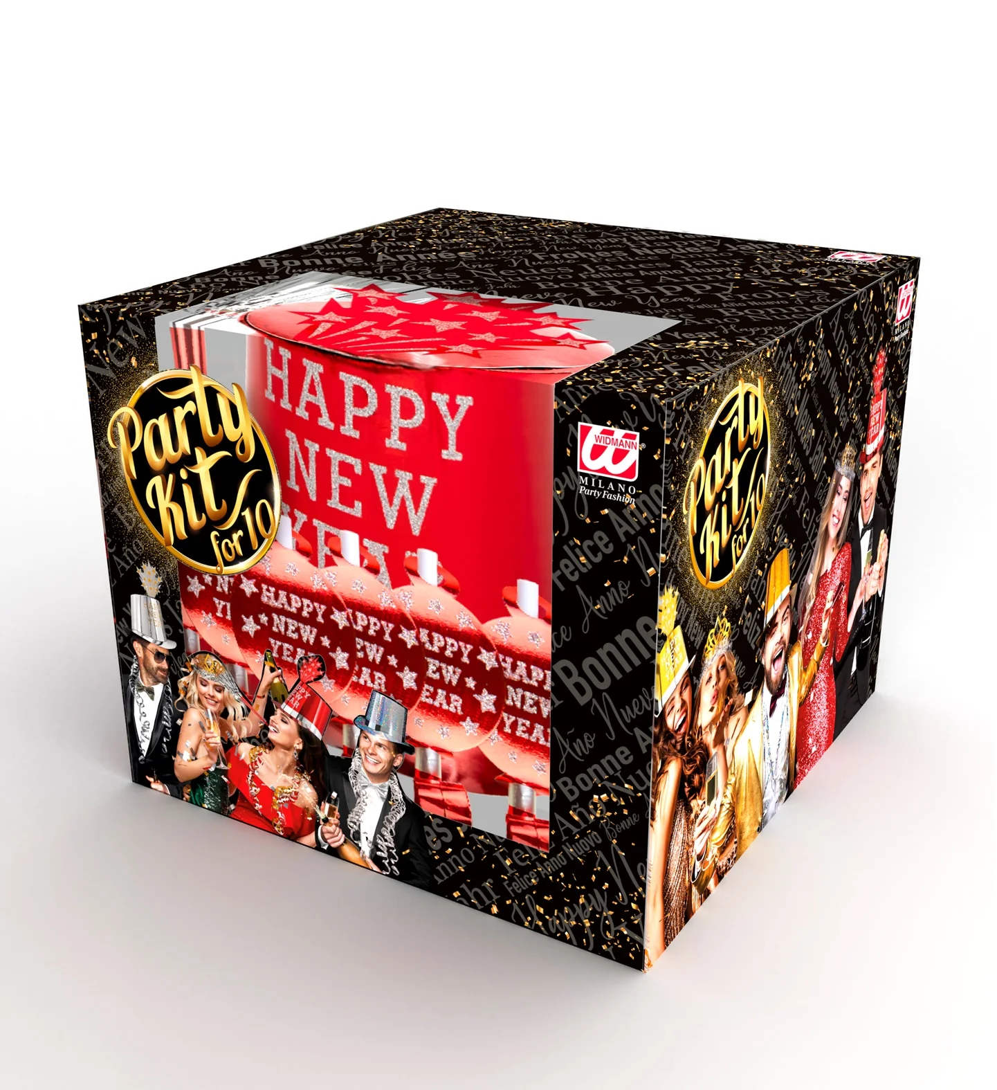 Nieuwjaar versier set rood Happy New Year - Image 3