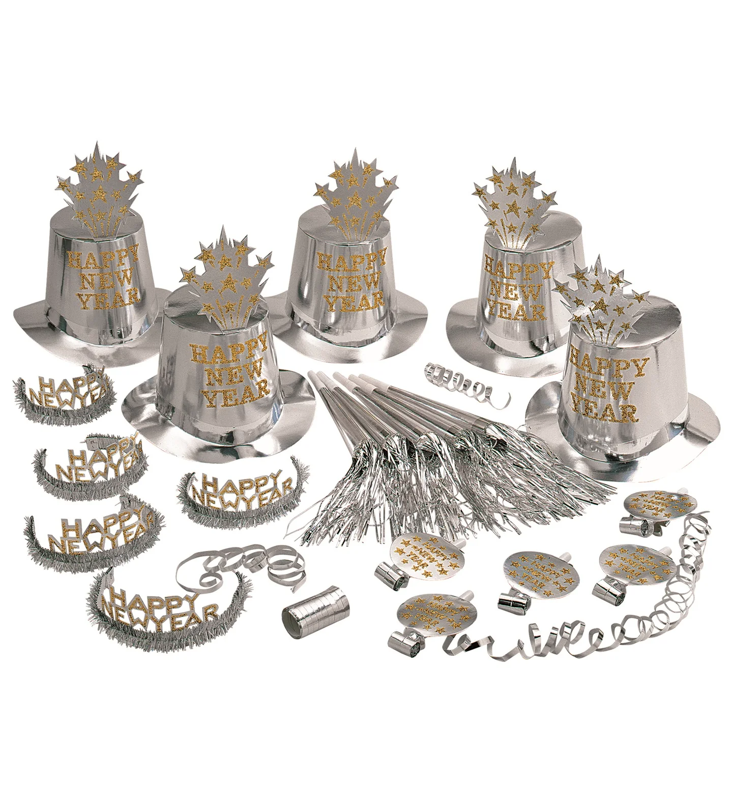 Nieuw jaar versierset zilver Happy New Year - Image 2