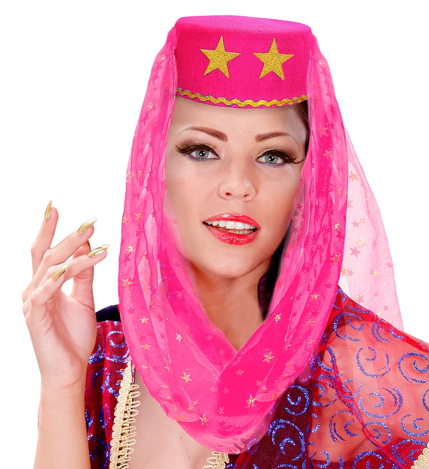 Roze hoed met sluier Haremdanseres - Image 2
