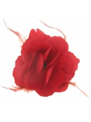 Rode bloem met veren decoratie