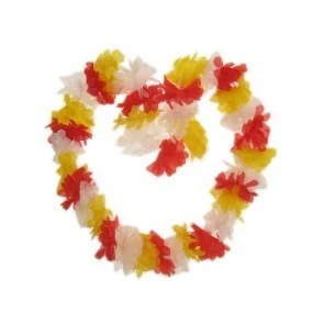 Hawaii krans in rood wit geel