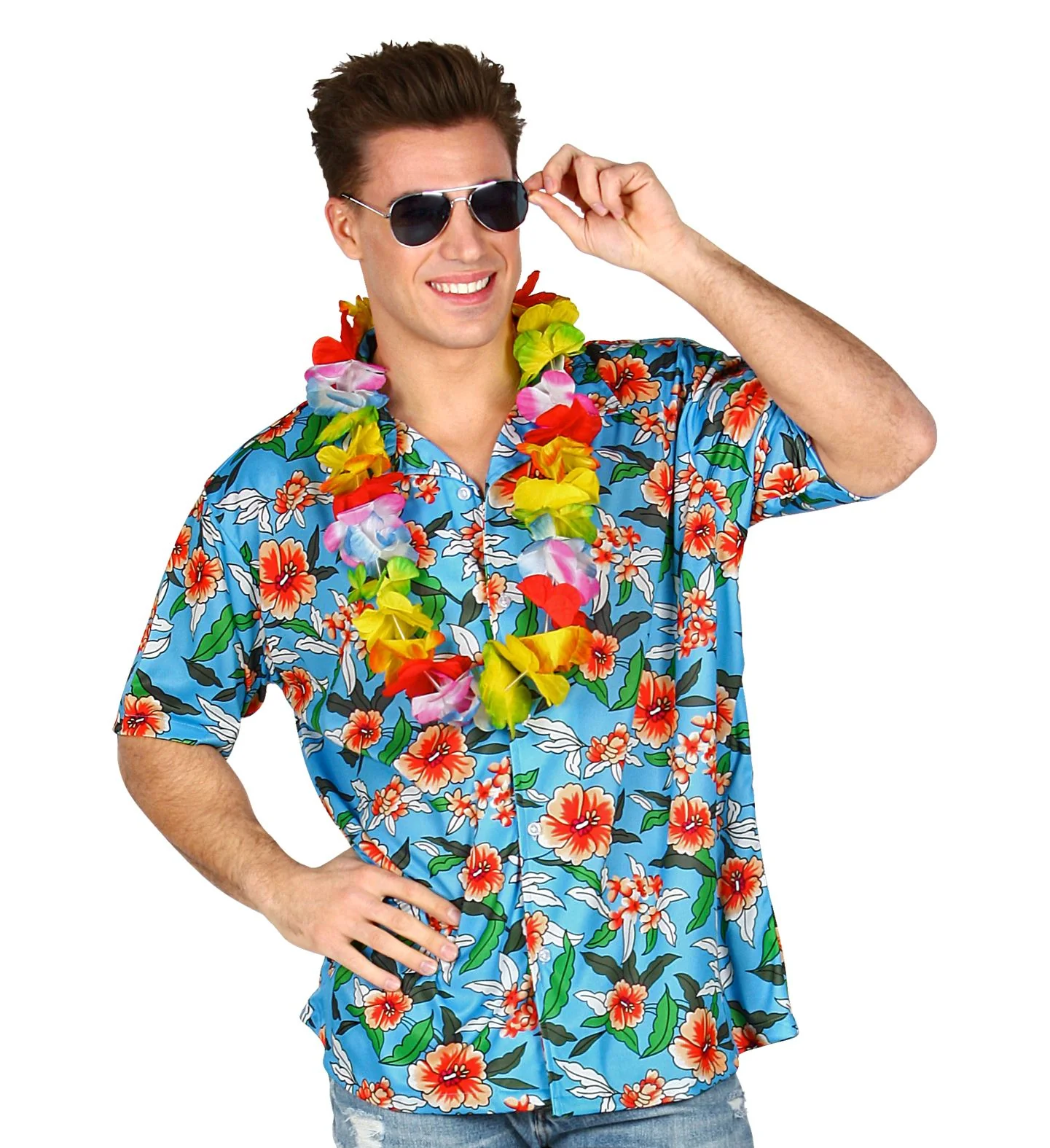 Blauw Hawaii shirt met print - Image 4
