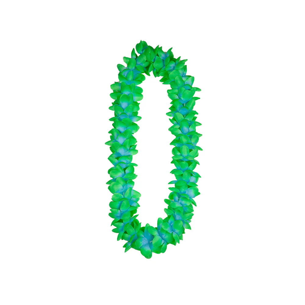 Hawaii slinger groen en blauw met orchideeën