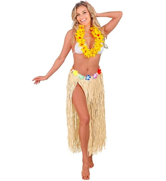 Hawaiirokje naturel met bloemenriem 80cm Ruben - Image 2