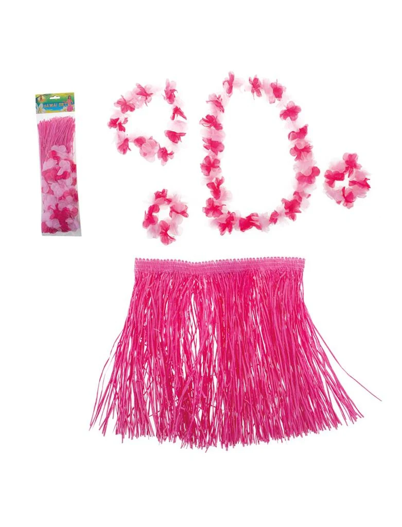 Roze hawaii  rok met accessoires