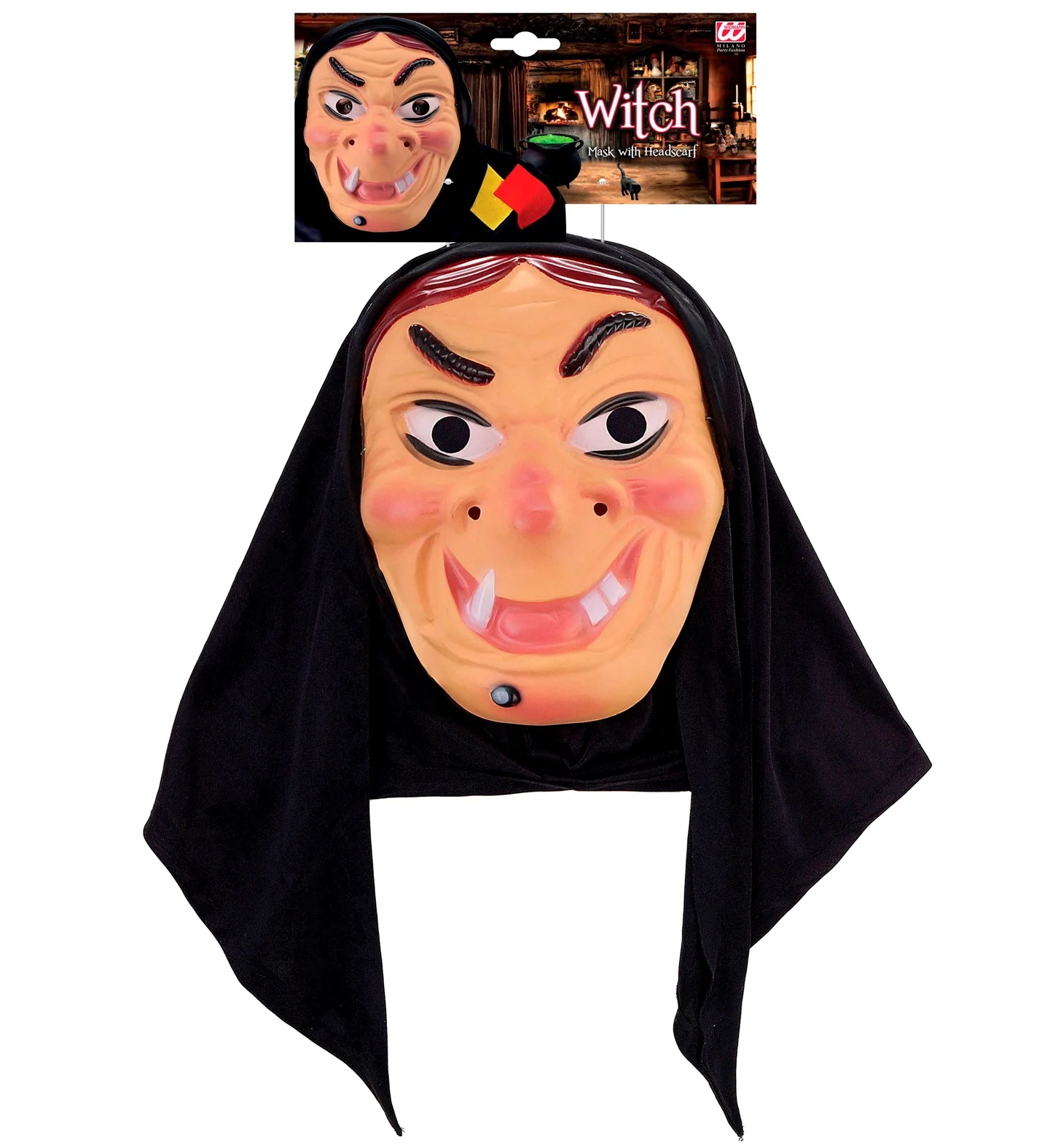 Heksenmasker Rina met hoofddoek - Image 3