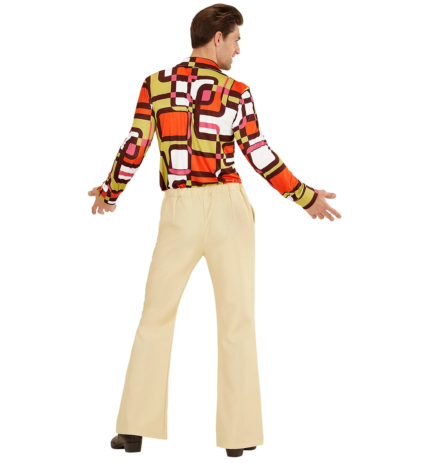 Heren disco broek jaren 70 beige - Image 3