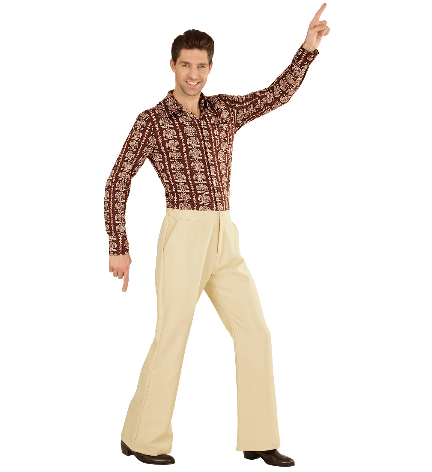 Heren disco broek jaren 70 beige - Image 4