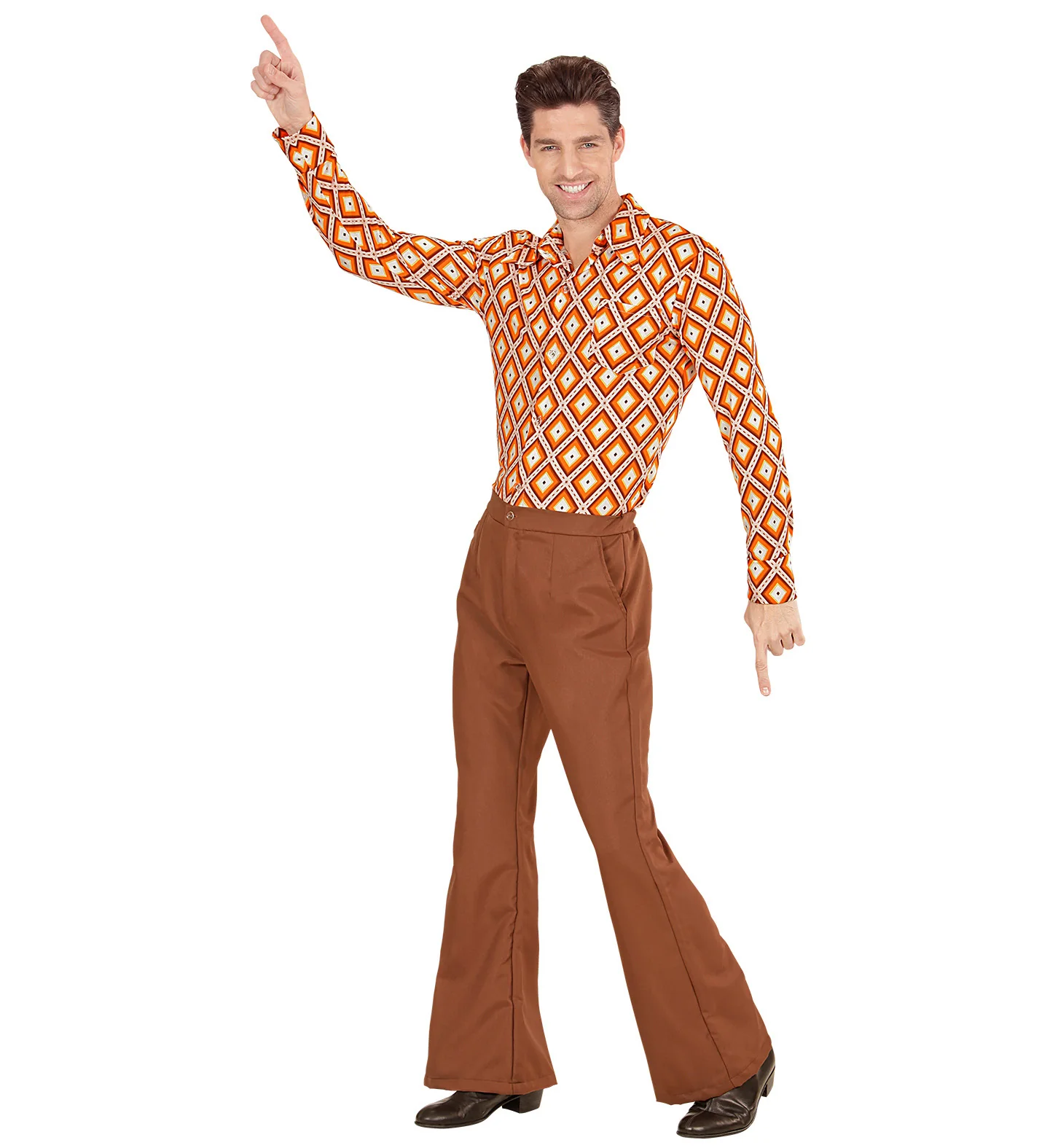 Heren disco broek jaren 70 bruin - Image 4