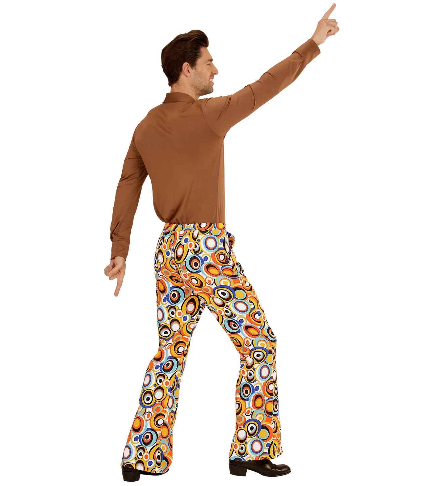 Heren disco broek jaren 70 cirkels - Image 3