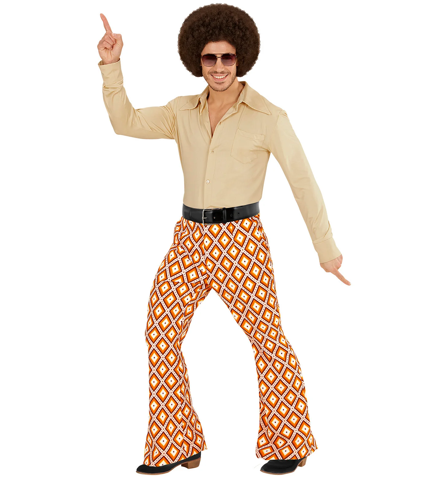 Heren disco broek jaren 70 geruit - Image 2