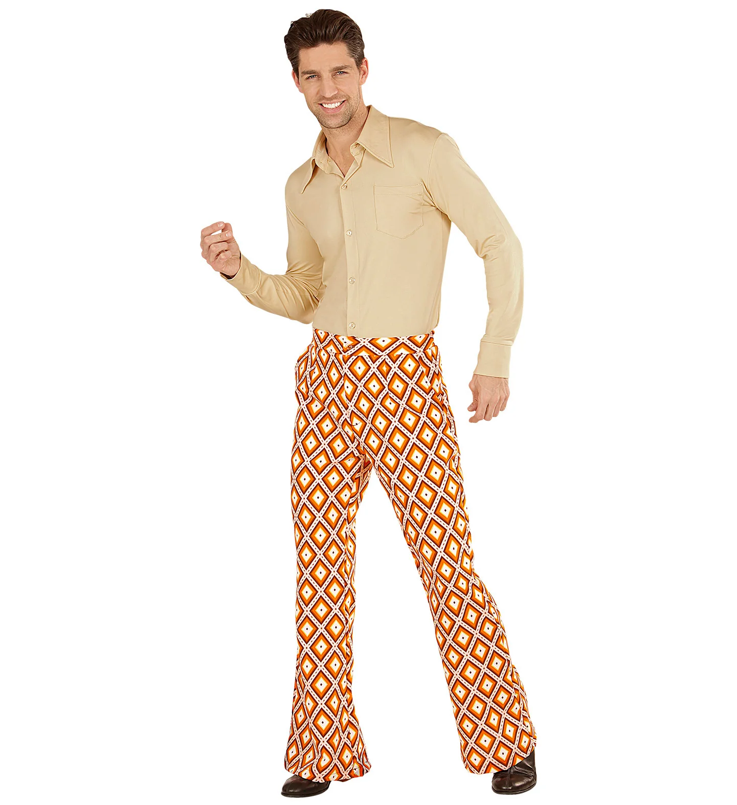 Heren disco broek jaren 70 geruit - Image 4