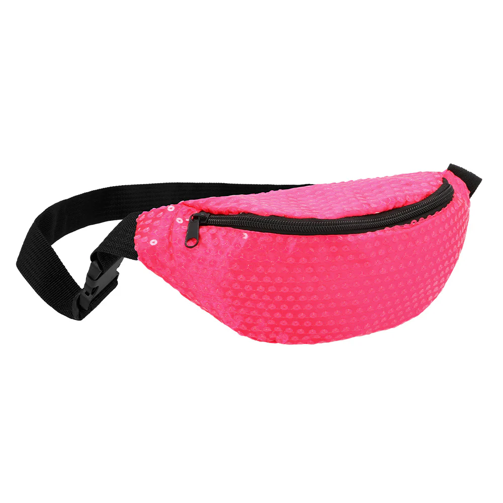 Heuptasje pailletten neonroze