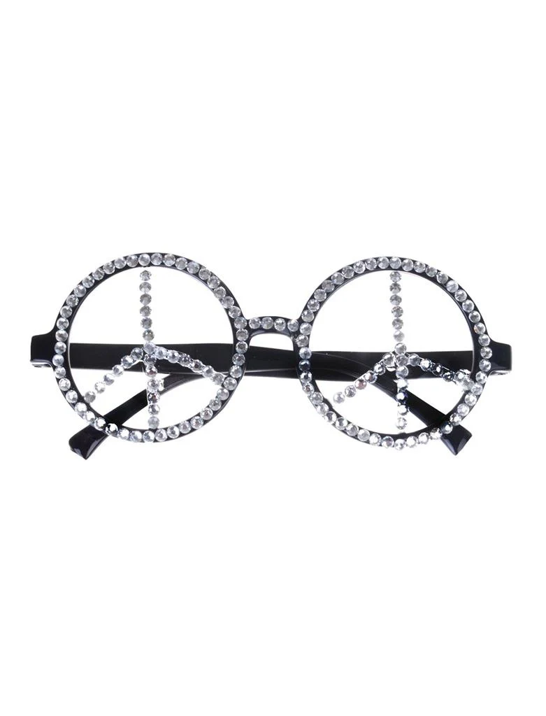 Hippie bril peace met glitter steentjes - Image 3