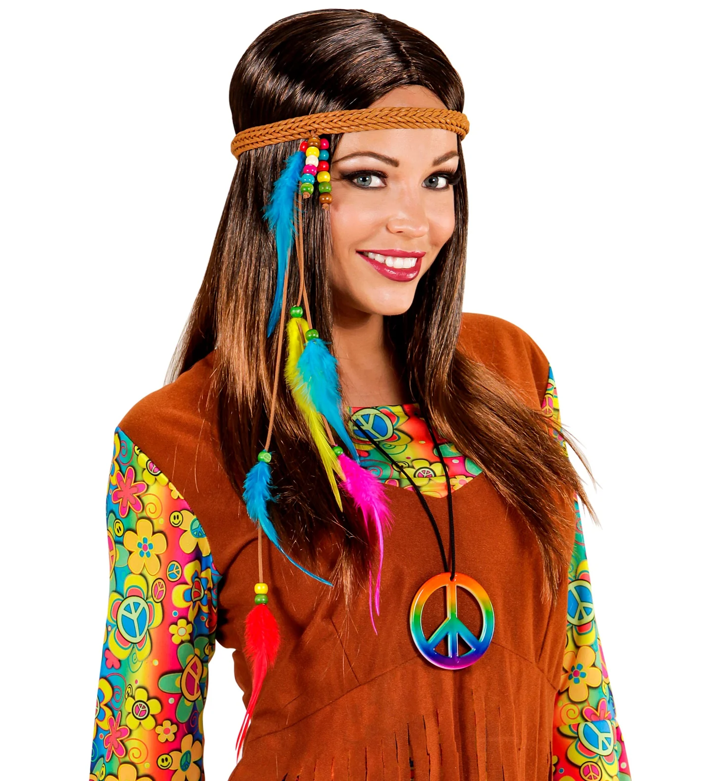 Hippie hoofdband met veertjes en steentjes - Image 2