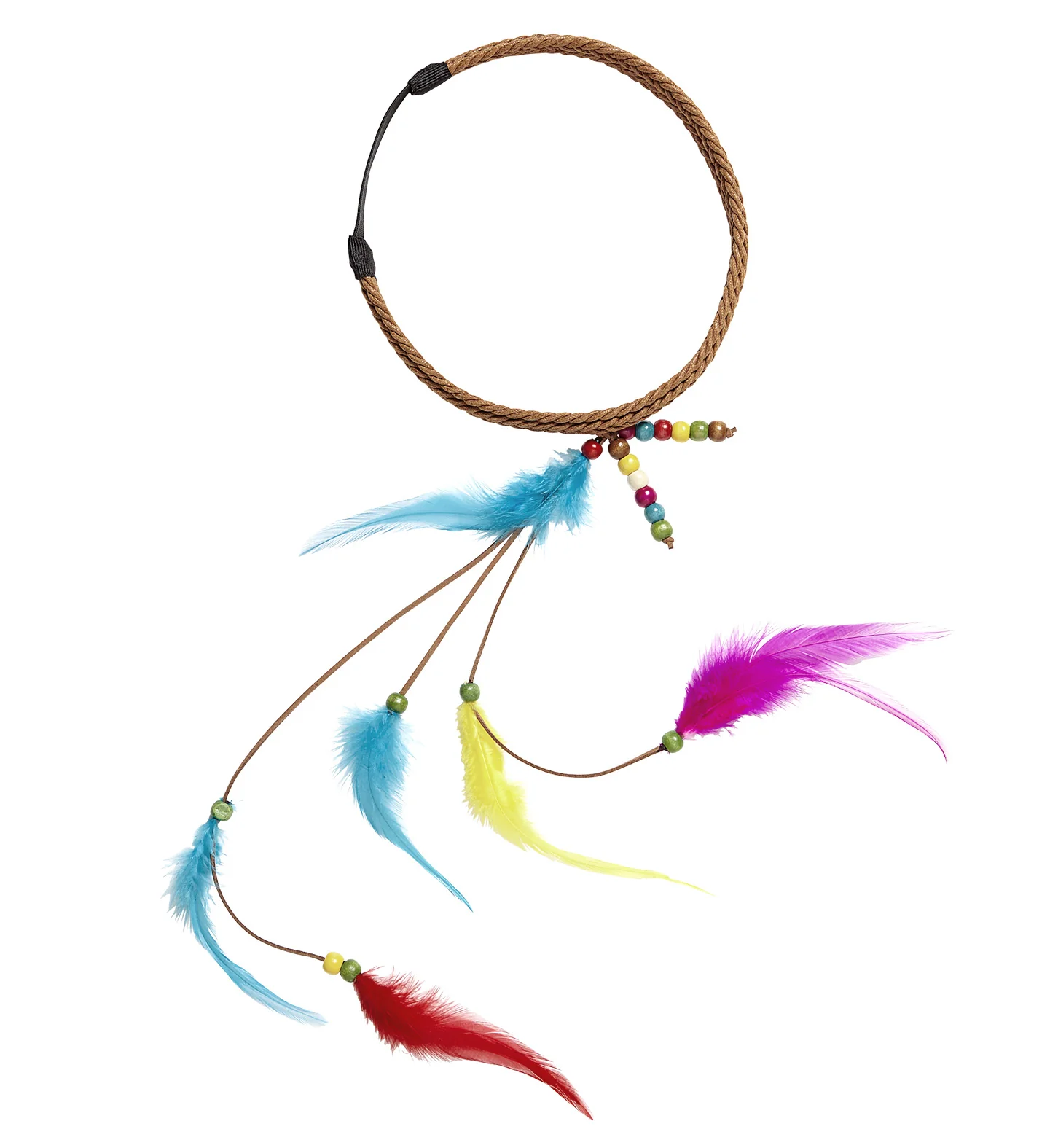 Hippie hoofdband met veertjes en steentjes - Image 4