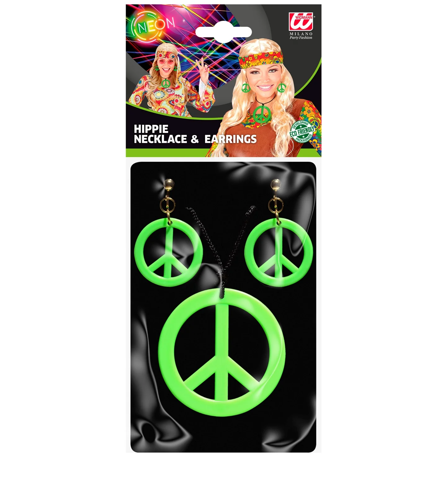 Hippie ketting en oorbellen groen - Image 5