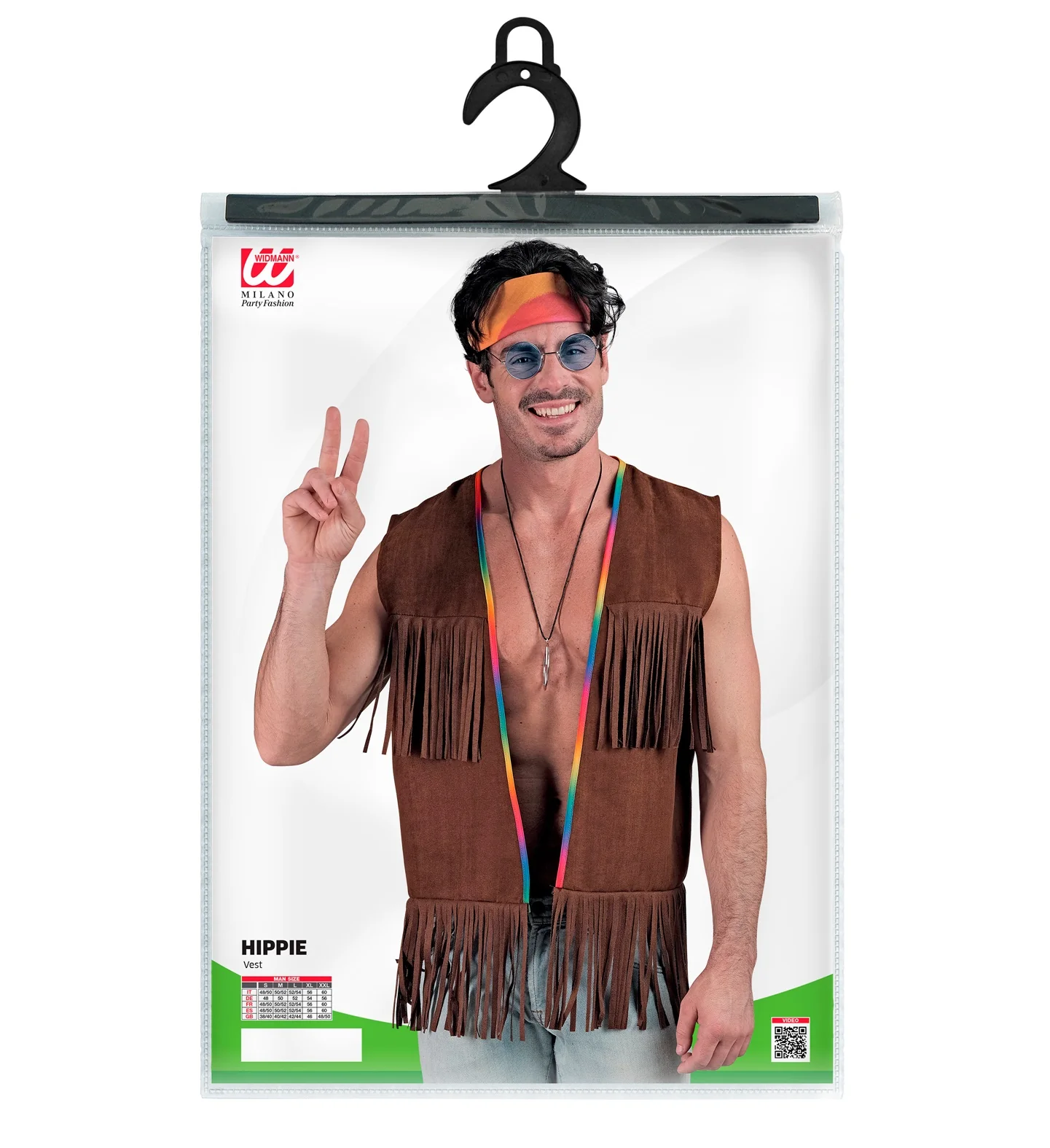 Hippie vest met franjes donker bruin - Image 5