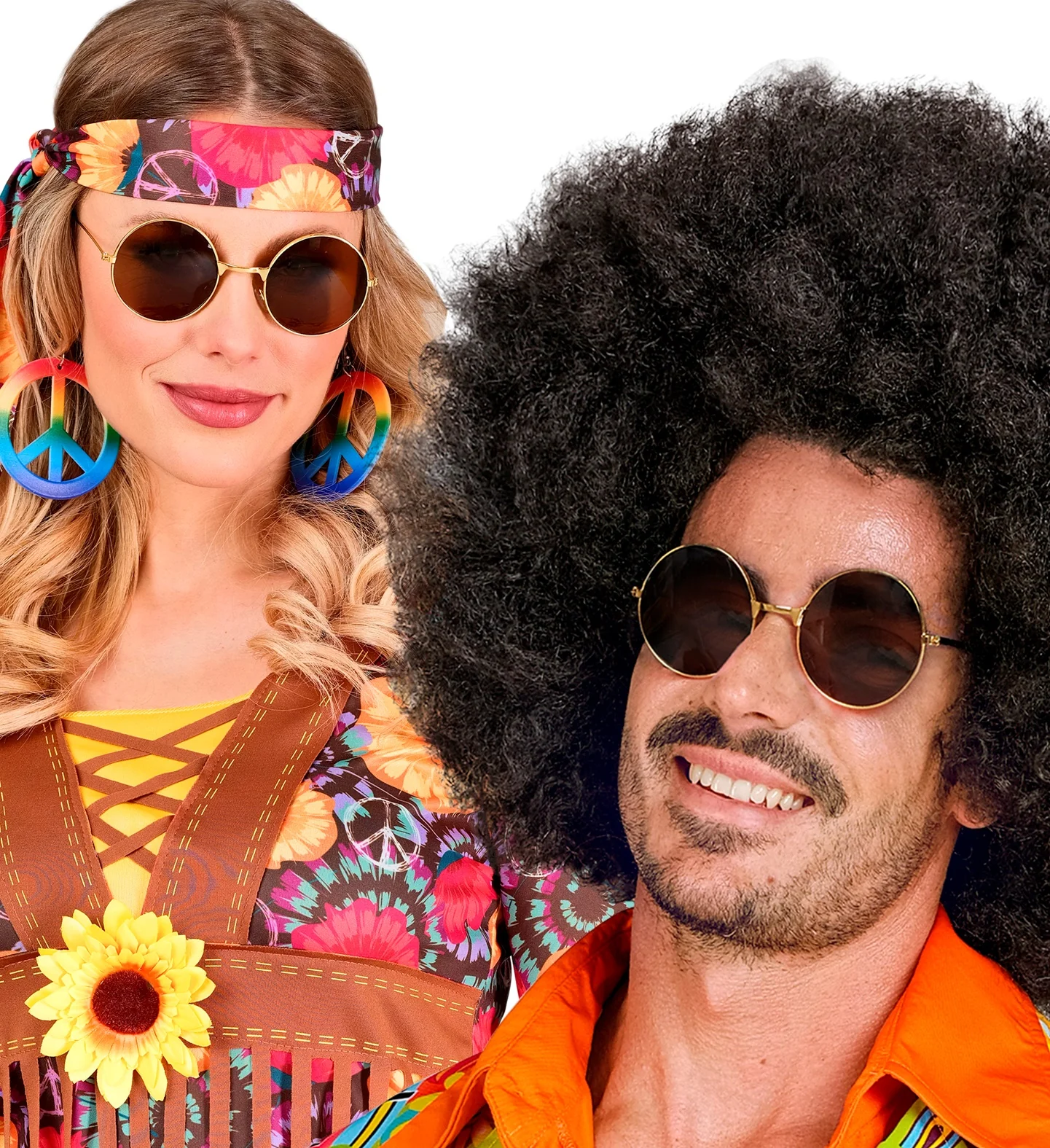 Hippiebril goud met bruine glazen - Image 6