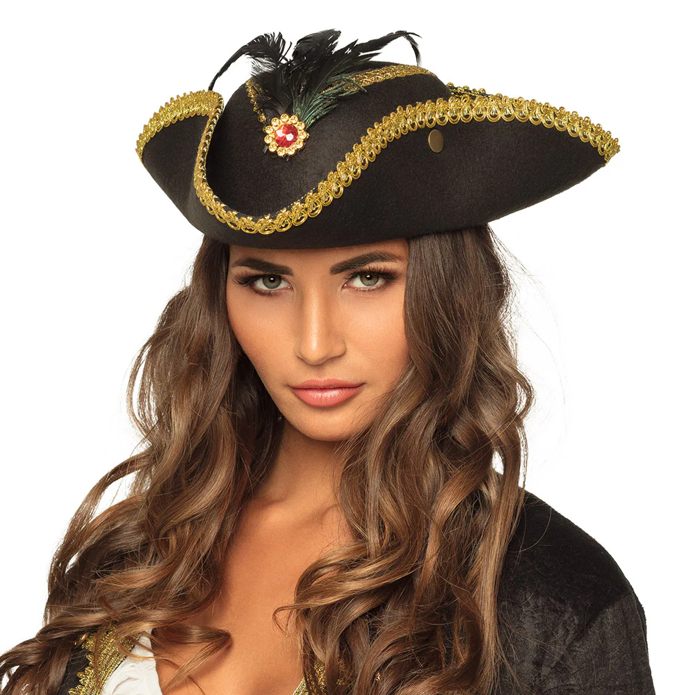 Driesteek hoed zwart Admiraal Ruby Tricorn - Image 2
