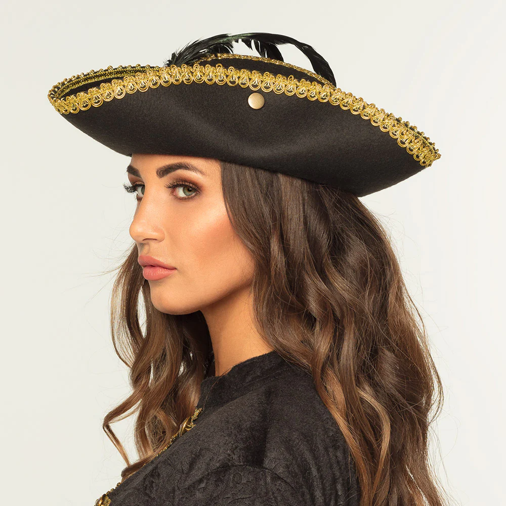 Driesteek hoed zwart Admiraal Ruby Tricorn - Image 3