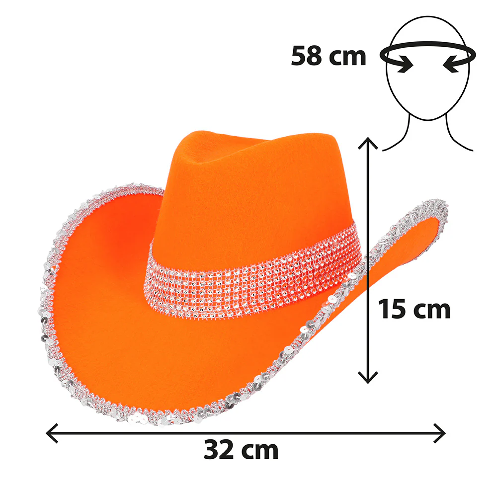 Hoed cowboy Spark oranje - Image 4