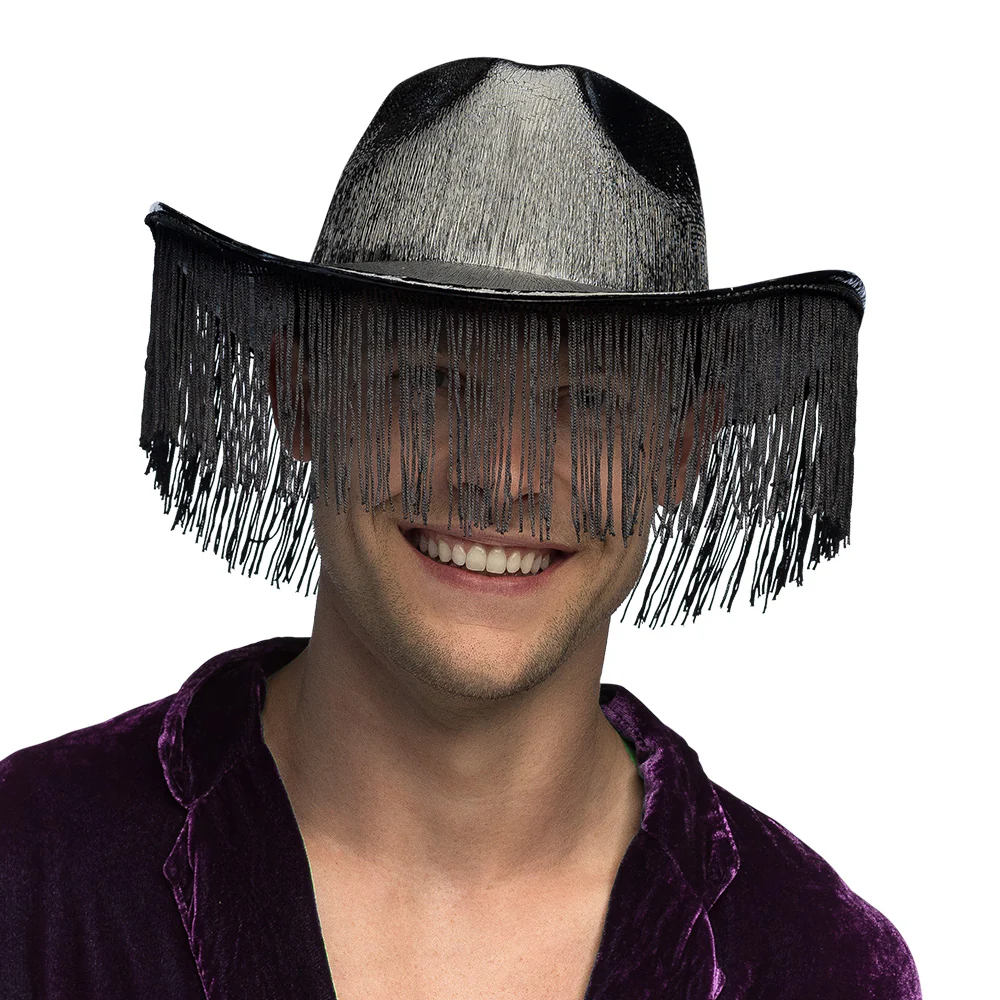 Zwarte cowboyhoed met franjes Fabulous - Image 3