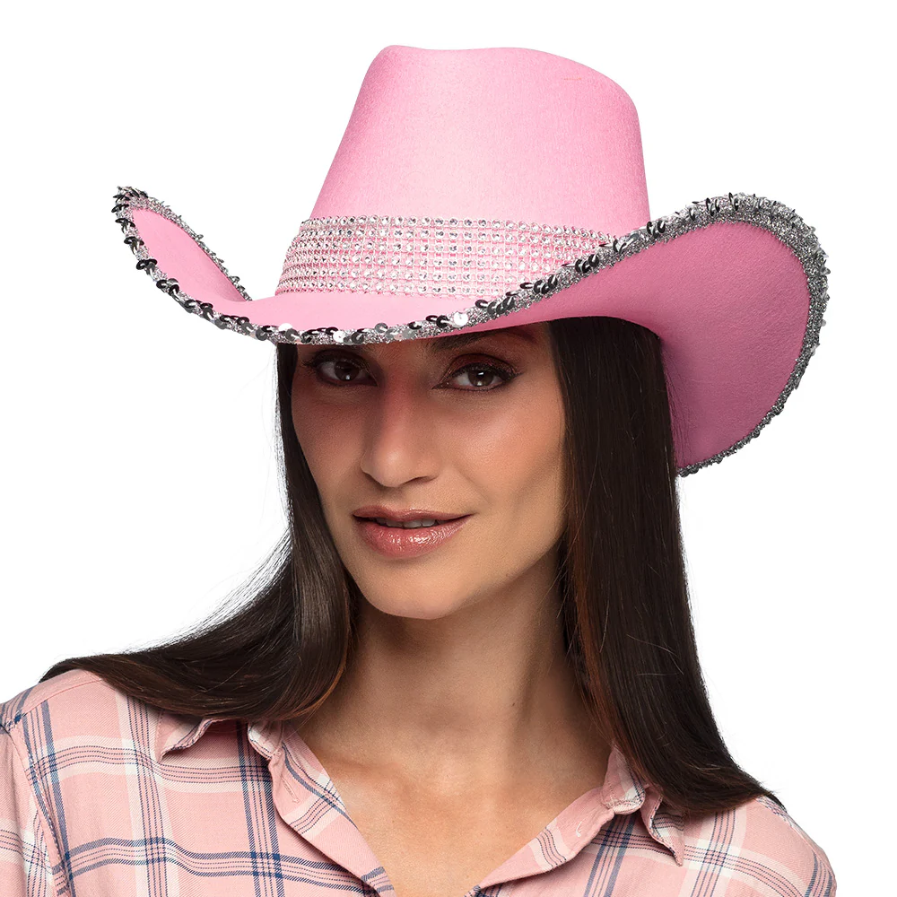 Roze cowboyhoed met glitters - Image 2