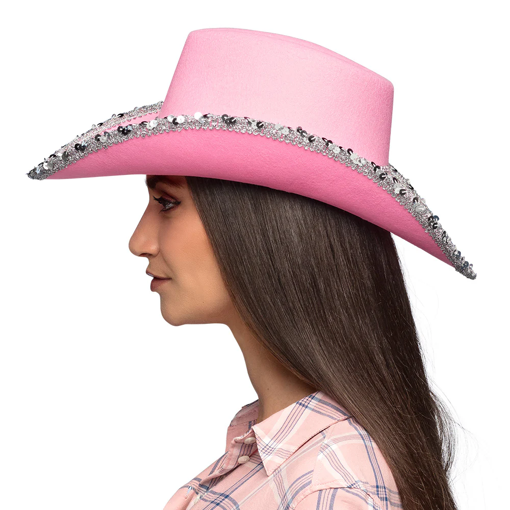 Roze cowboyhoed met glitters - Image 3