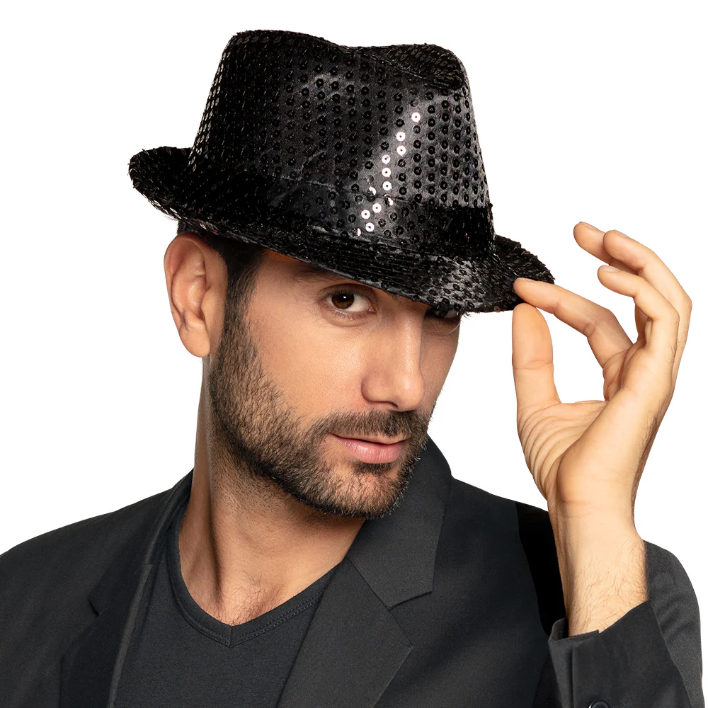 Hoed Popstar sequins zwart - Image 2