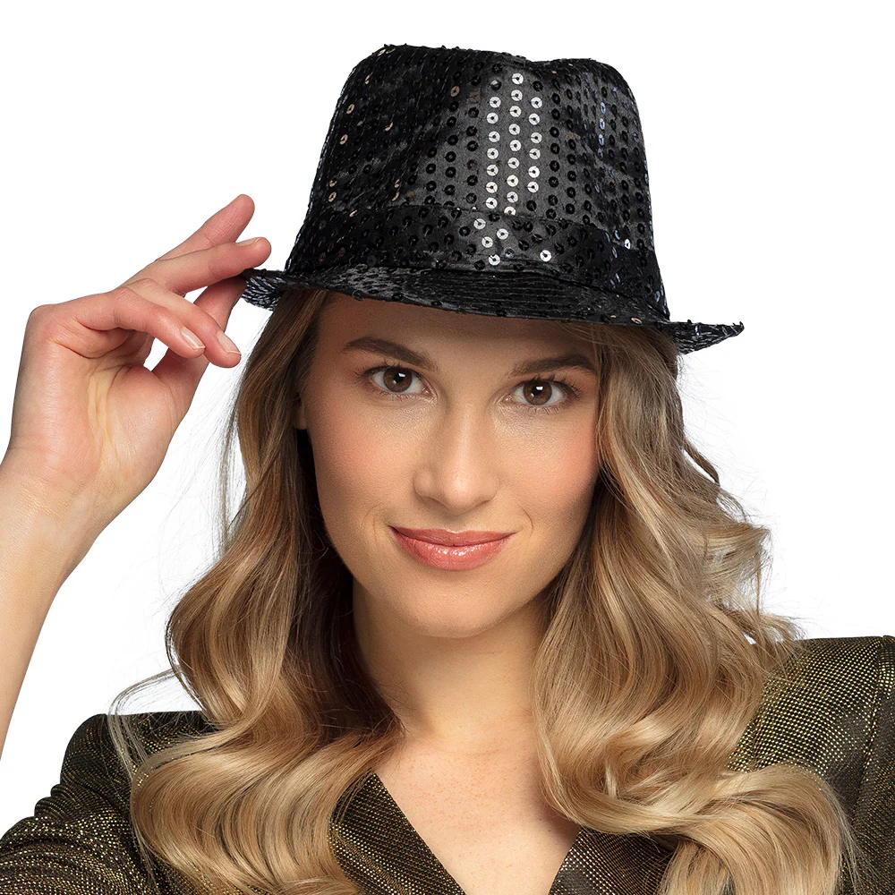 Hoed Popstar sequins zwart - Image 3