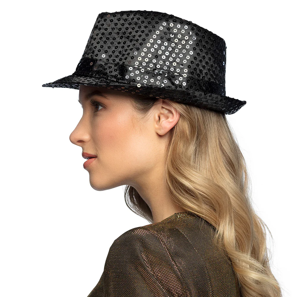 Hoed Popstar sequins zwart - Image 4