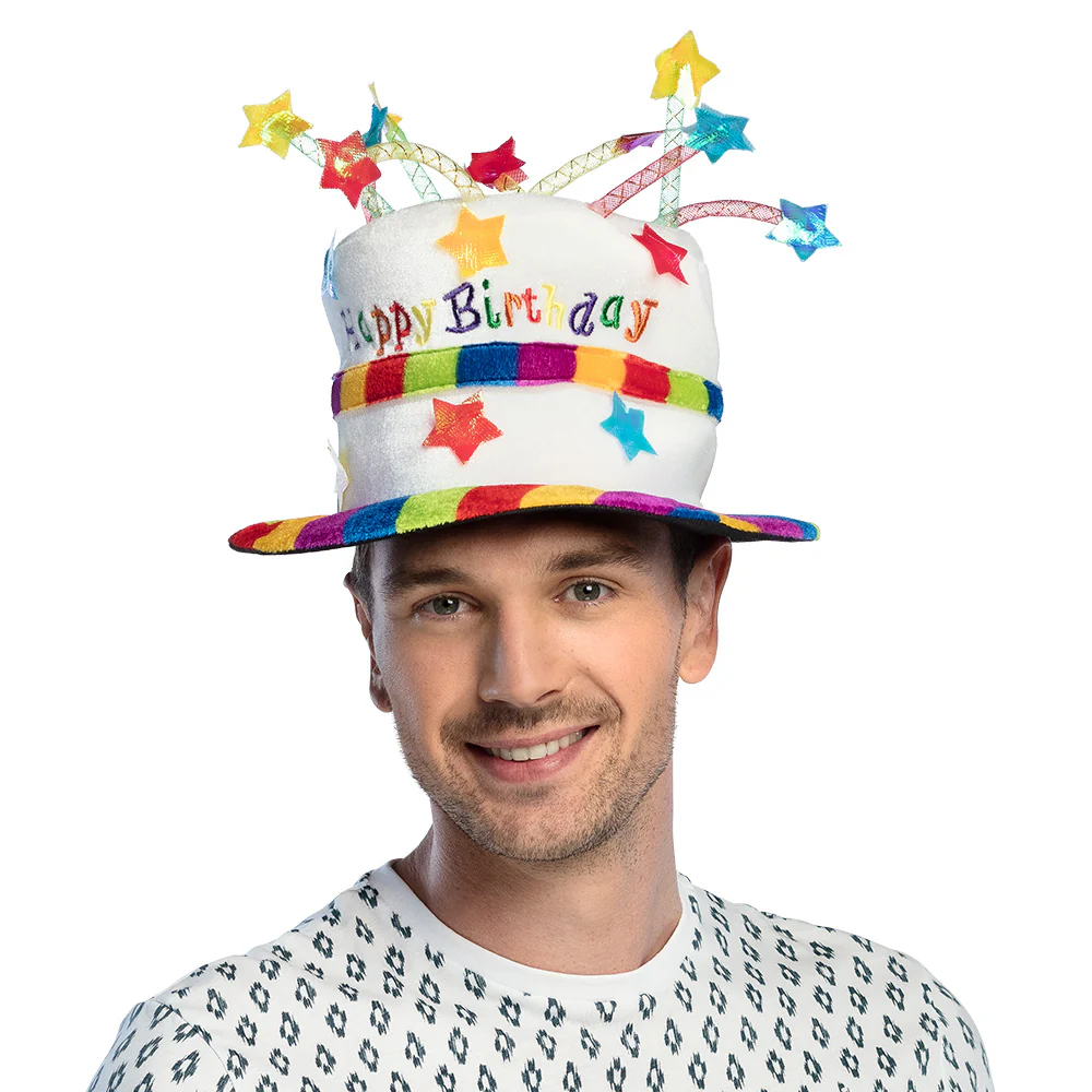 Hoed regenboog cake 'Happy Birthday' - Image 3